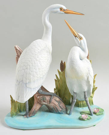 Sadek Bird Figurines Double Great Egret - No Box