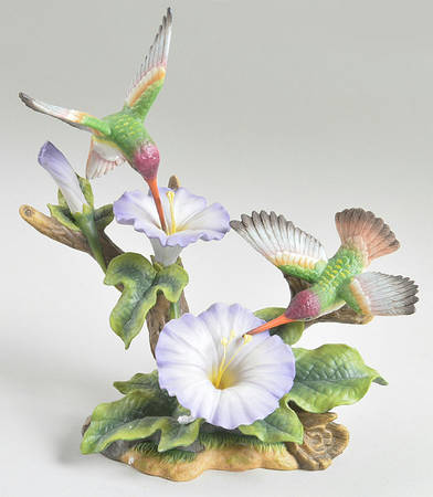 Sadek Bird Figurines Hummingbird & Lilac Morning Glory - No Box