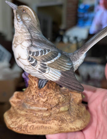 Sadek Bird Figurines Mockingbird With Bluebonnet - No Box