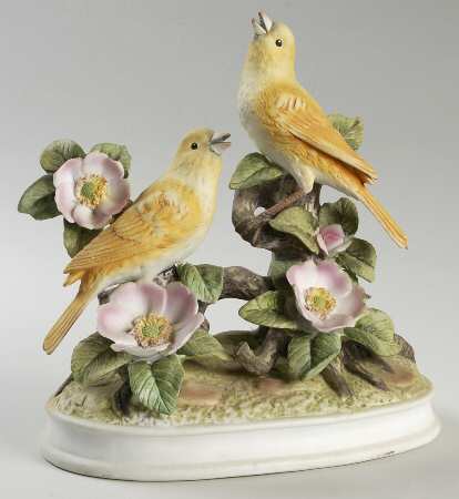 Sadek Bird Figurines Canary Grouping-Thicker Base - No Box