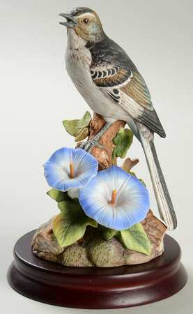 Sadek Bird Figurines Mockingbird W/ Morning Glory - Boxed