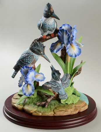 Sadek Bird Figurines Kingfisher Family - No Box