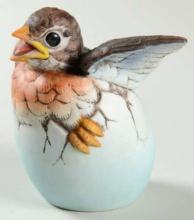 Sadek Bird Figurines Robin Hatching - No Box