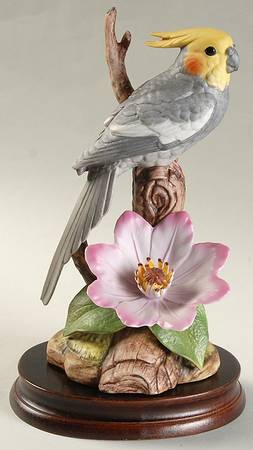 Sadek Bird Figurines Cockatiel With Clematis - No Box