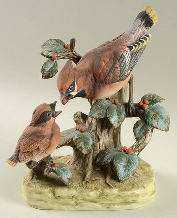 Sadek Bird Figurines Cedar Waxwing - With Box