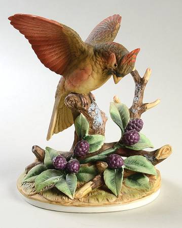 Sadek Bird Figurines Cardinal With Berries-Female - No Box Nb309b