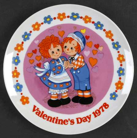 Raggedy Ann &amp; Andy Valentines Plate by Schmid
