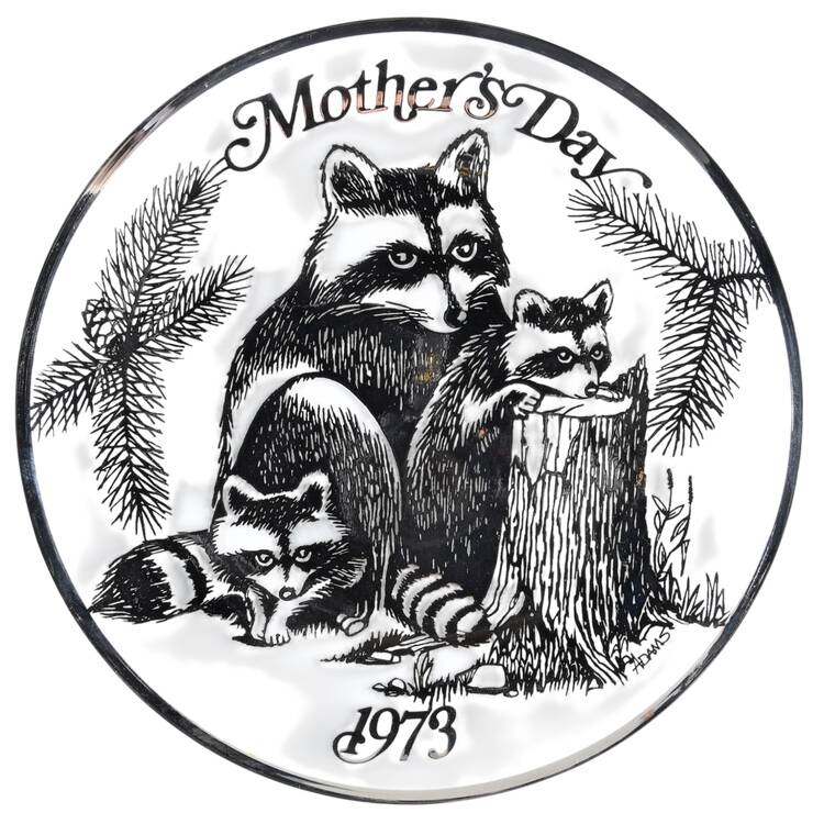 Mothers Day Plate Raccoons - Boxed