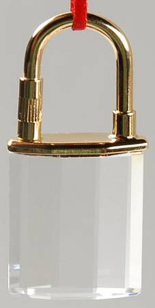 Swarovski Crystal Giftware Padlock-Key Holder - With Box Bx709