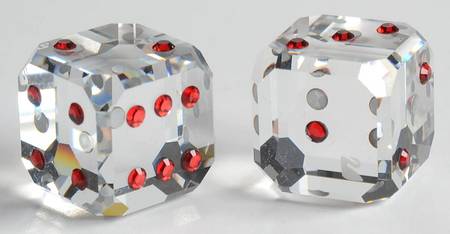 Good Luck Dice-Red Pips-Set Of 2 - With Box