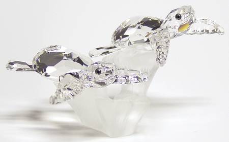 Aquatic Worlds Sea Turtles-Baby-Two On Frosted Base - Boxed