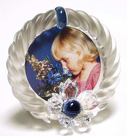 Swarovski Picture Frames Blue Flower Frame - No Box