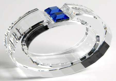 Rainbow Napkin Rings Saphire Zircon-Single - No Box
