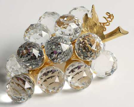 Sparkling Fruit Grapes 15 Sm-Gold Leaves & Stem - Boxed