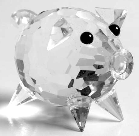 Barnyard Friends Pig-Mini-Flat Crystal Tail - No Box