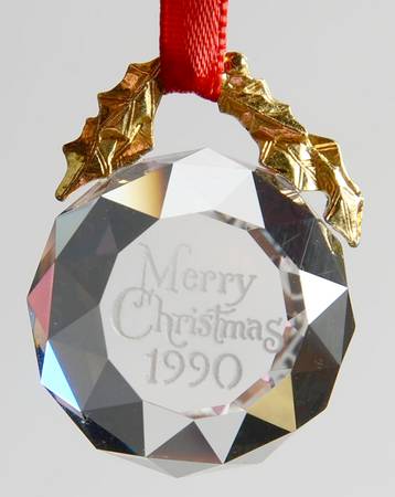 Swarovski Annual Ornaments Merry Christmas Etched - No Box