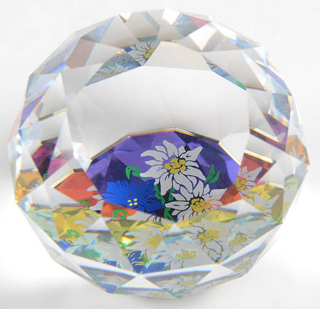 Swarovski Paperweights Edelweiss-Blue & White Flowers - Boxed