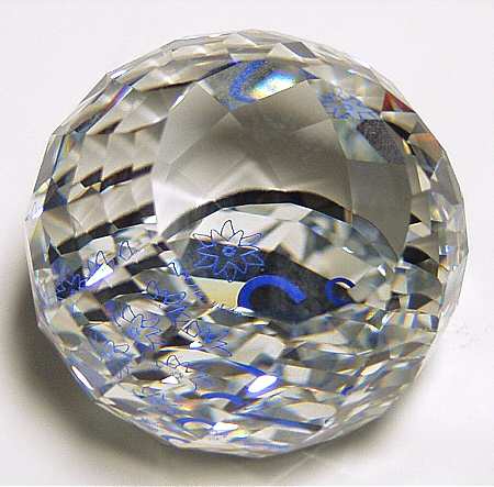 Swarovski Paperweights Member Paperweight-Blue Flower - Boxed