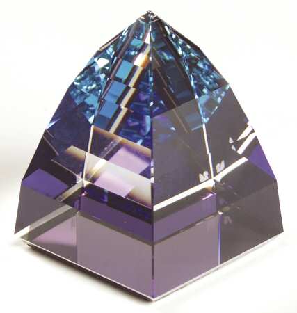 Swarovski Paperweights Pyramid-Bermuda Blue-Small - No Box