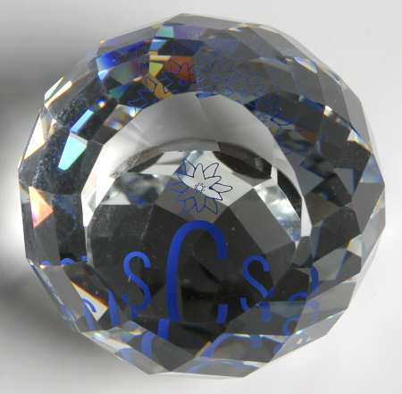 Swarovski Paperweights Scs Round Paperweight-Flower-Blue - No Box