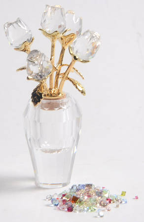 Secrets Rose Vase/ Flacon - With Stones - No Box