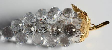 Sparkling Fruit Grapes-23 Gold Leaves/Rhodium Stem - Boxed
