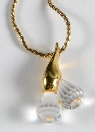 Pendants & Necklaces Double Pear Shape Crystal Necklace - No Box