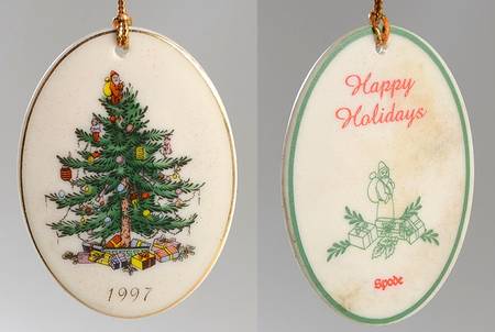 Annual Christmas Tree Ornament 1997-Gold Trim - Boxed