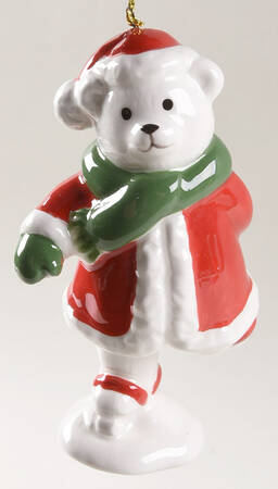 Christmas Tree Ornaments Skating Teddy Bear - No Box