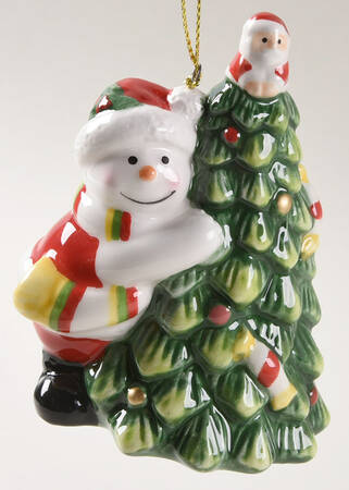 Christmas Tree Ornaments Tree Hugger Snowman - Boxed
