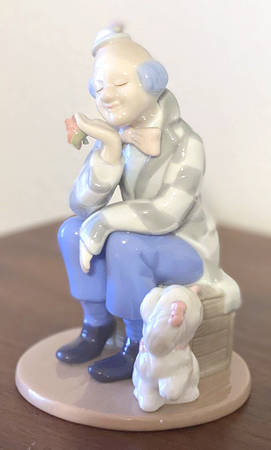 Paul Sebastian Figurines Clown With Dog - No Box