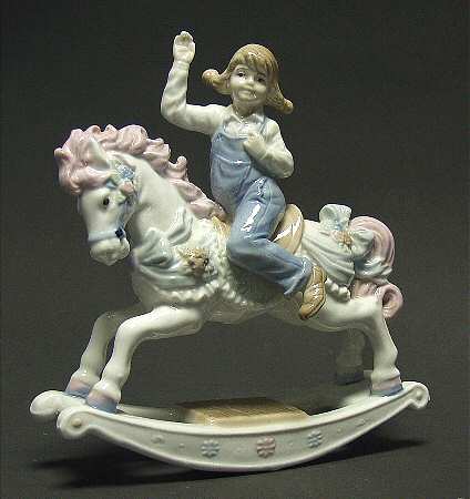 Paul Sebastian Figurines Girl On Rocking Horse - Boxed