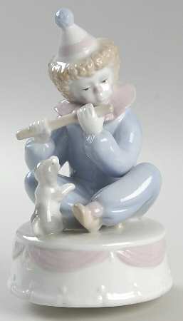 Paul Sebastian Figurines Clown With Flute-Musical - No Box