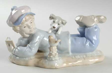 Paul Sebastian Figurines Boy With Puppy - No Box