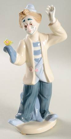 Paul Sebastian Figurines Clown With Flower - Boxed