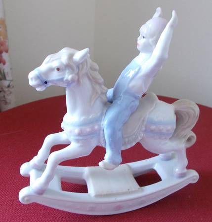 Paul Sebastian Figurines Girl On Rocking Horse - No Box