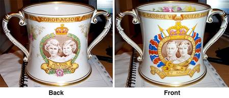 Shelley Royalty Giftware George Vi & Elizabeth Coronato Loving Cu - No Box