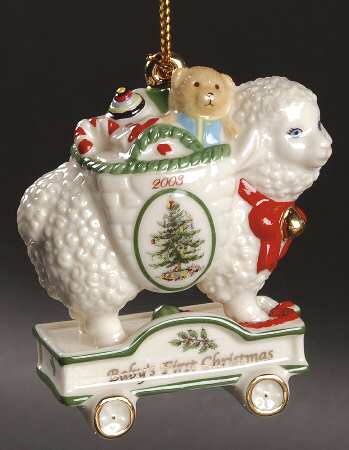 Baby's First Christmas Lamb Pull Toy - Boxed