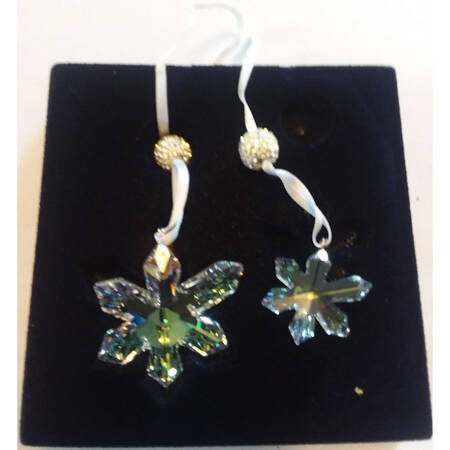 Swarovski Ornaments Ice Flowers-Set Of 2 - Boxed