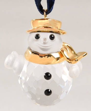 Swarovski Ornaments Classic Snowman-Gold - Boxed