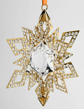 Swarovski Ornaments Star Ornament-Gold Tone-3-D - Boxed
