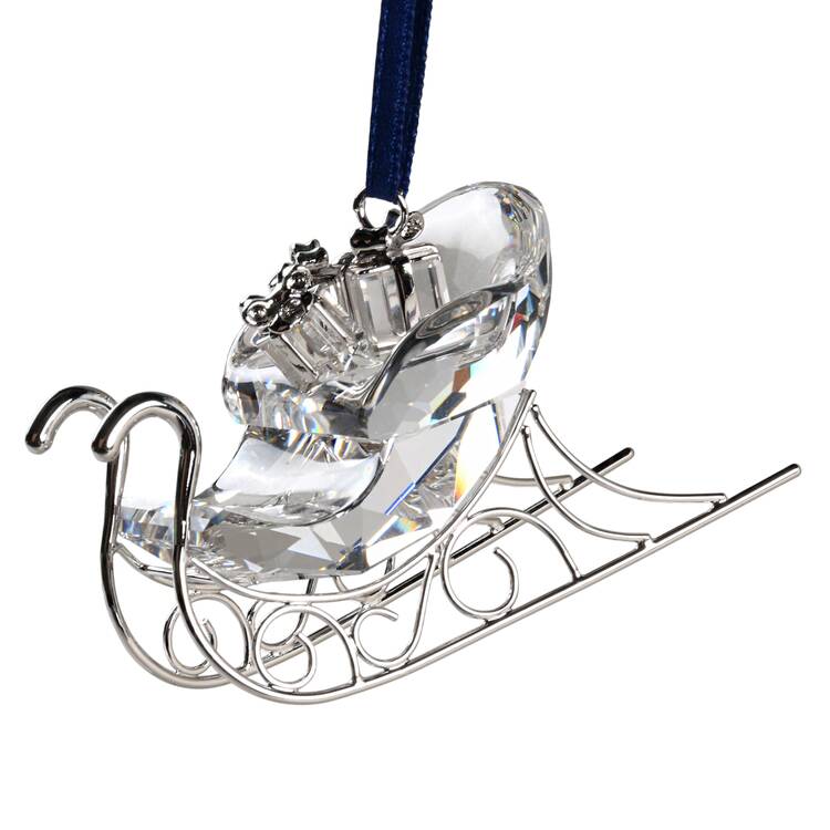 Swarovski Ornaments Sleigh-Platinum - Boxed