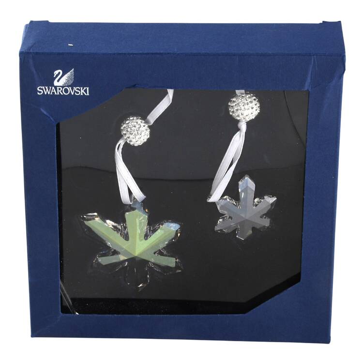 Swarovski Ornaments Ice Flowers-Set Of 2 - Boxed