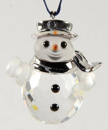 Swarovski Ornaments Classic Snowman - Rhodium - Boxed