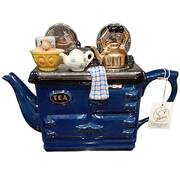 Swineside Tea Pot Blue Stove With Kettle - No Box