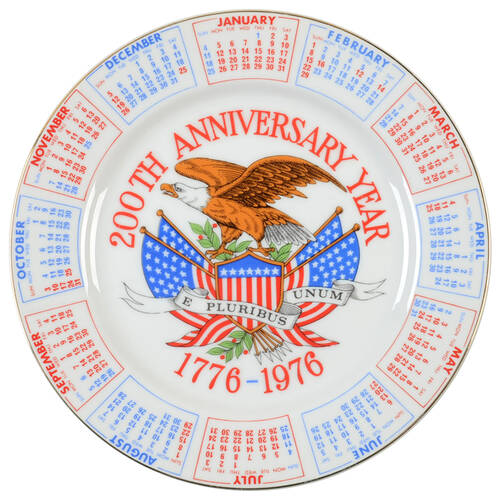 Spencer Gift Calendar Plate Eagle-200th Anniversary Year - No Box