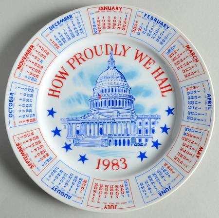 Spencer Gift Calendar Plate Capital-How Proudly We Hail - No Box