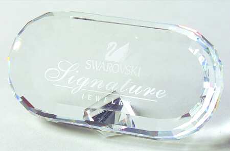 Advertising Signs Etched Faceted Oval/Jewelry - Advertising Signs
