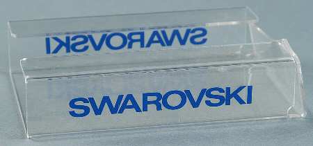 Advertising Signs Clear Plastic W/Blue Logo - Sign-Ad-Display Stand/Plastic