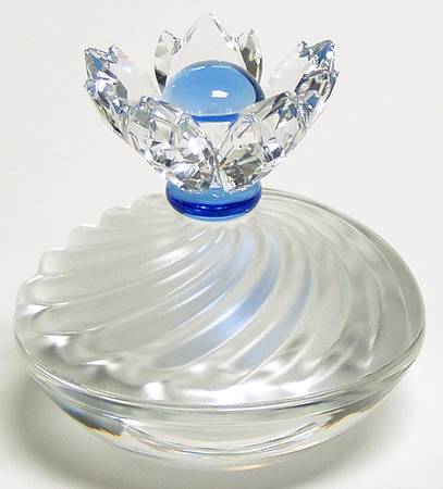 Swarovski Crystal Boxes Blue Flower Jewel Box - With Box
